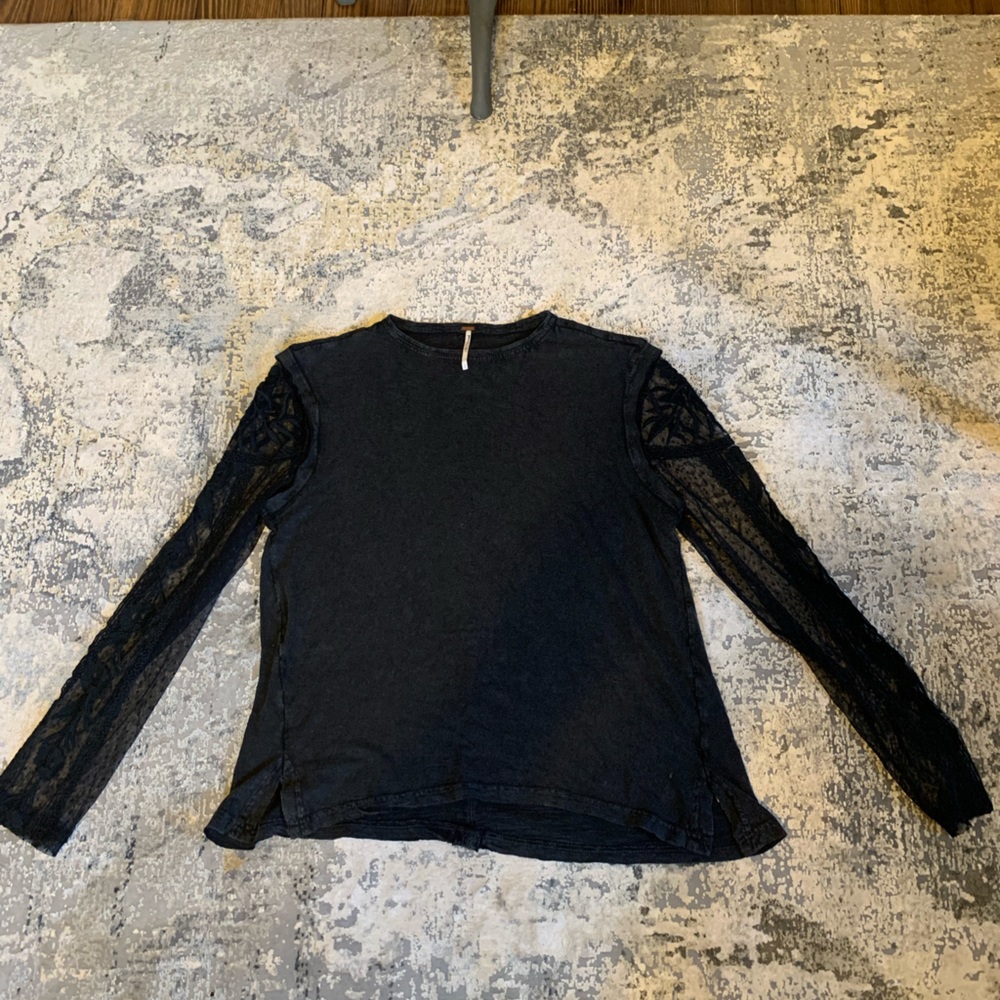 Free people lace and cotton long sleeve
